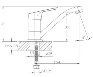 Смеситель для кухни Haiba HB4516 хром
